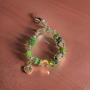 Green Charm Bracelet~ unicorn, rainbow etc